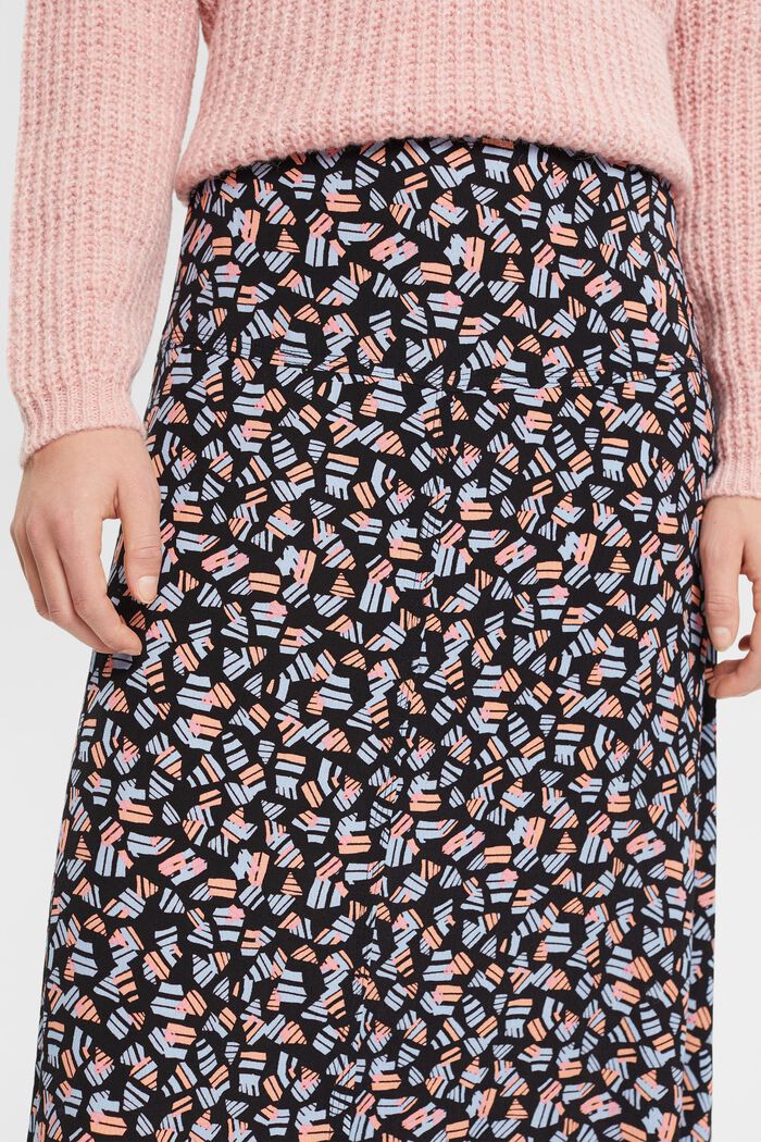 Patterned midi skirt, NEW BLACK, detail image number 0