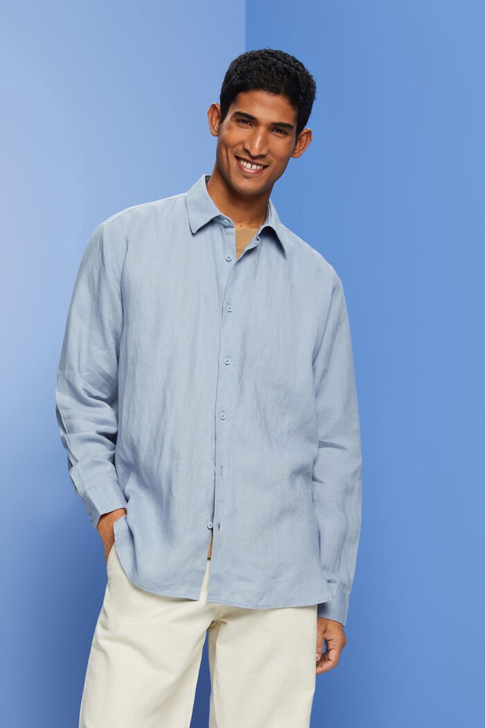 Linen shirt, LIGHT BLUE LAVENDER, detail image number 0