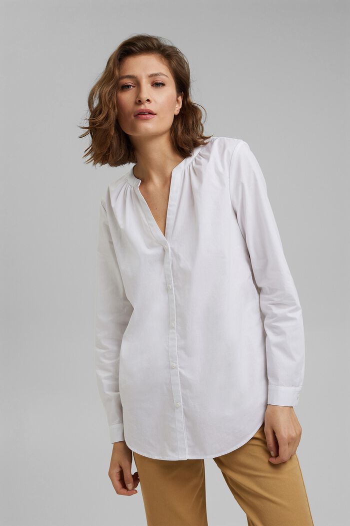 100% organic cotton blouse, WHITE, detail image number 0