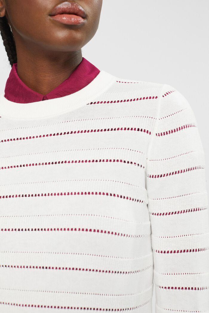 Pointelle sweater, OFF WHITE, detail image number 2