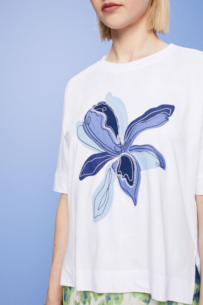 Oversized t-shirt with print, TENCEL™, WHITE, detail image number 2