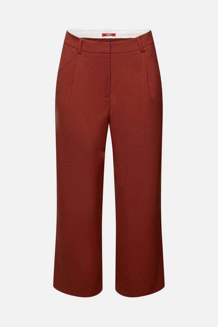 High-rise culottes with waist pleats, RUST BROWN, detail image number 7