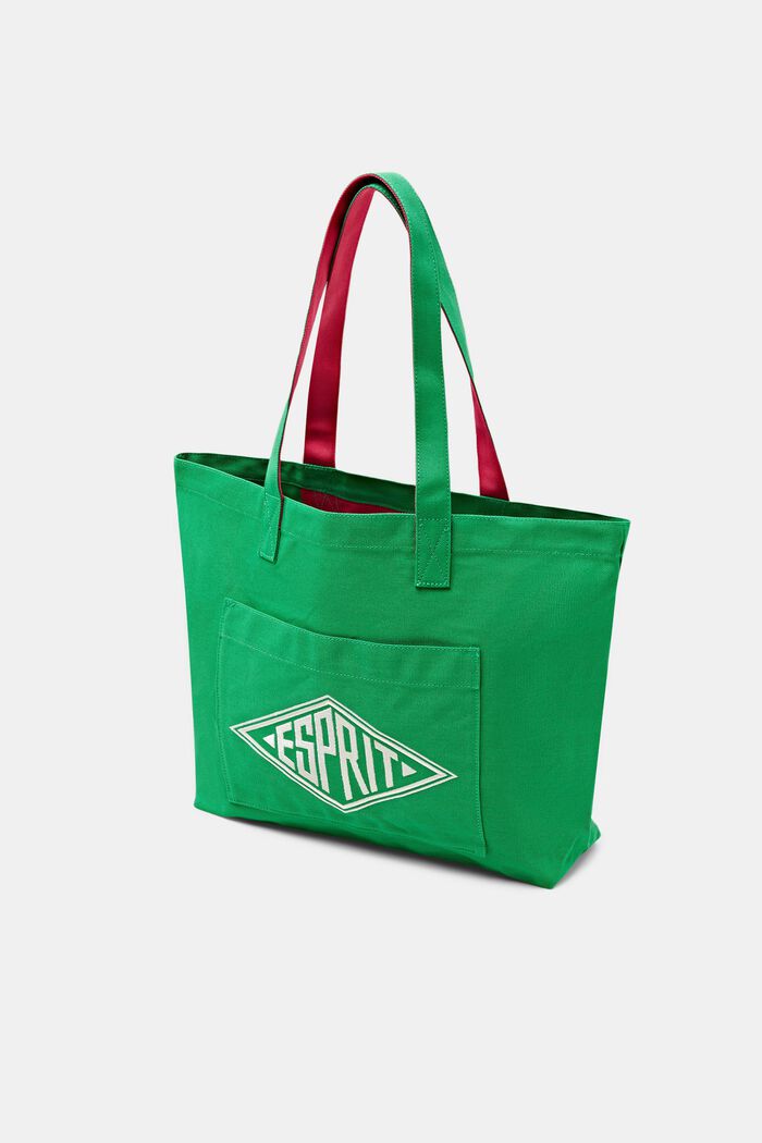 Logo Canvas Tote bag, GREEN, detail image number 2