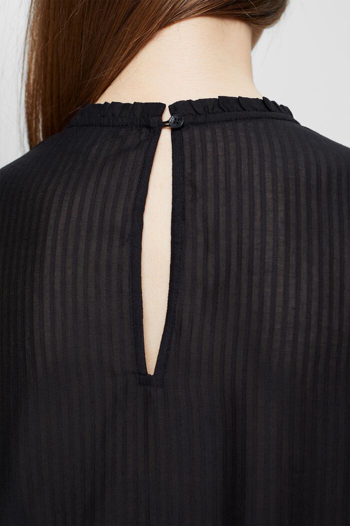 Striped blouse, LENZING™ ECOVERO™, BLACK, detail image number 2
