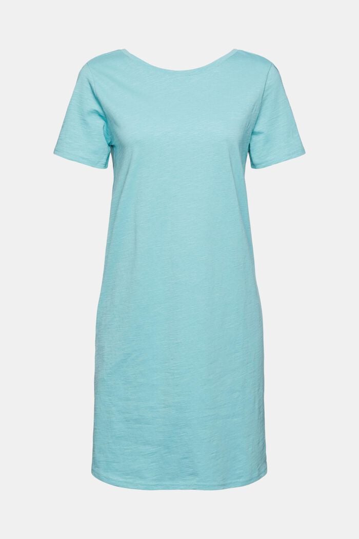 Jersey dress with a cut-out at the back, AQUA GREEN, overview