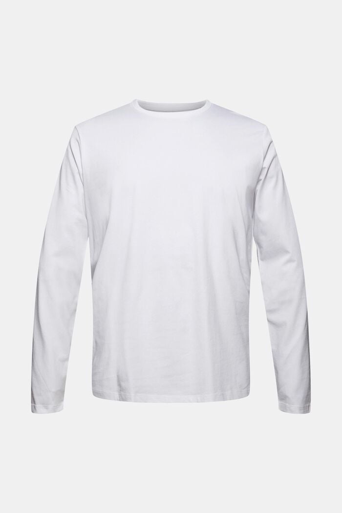 Jersey long sleeve top in 100% organic cotton, WHITE, detail image number 8