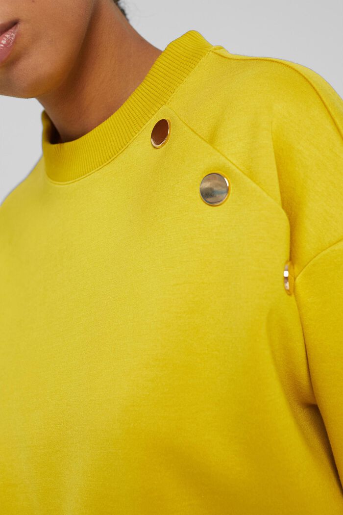 Button detail sweatshirt, BRASS YELLOW, detail image number 2