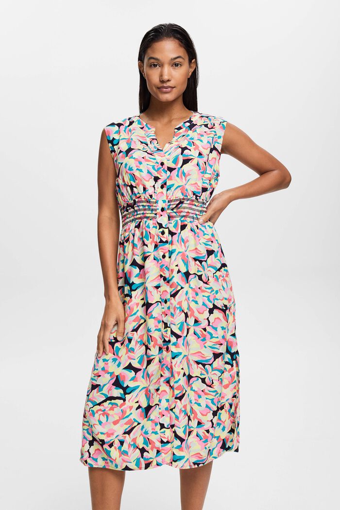 Beach dress with all-over floral print, NAVY, detail image number 0