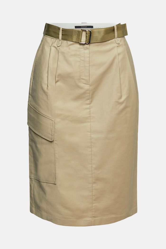 Cargo-style midi skirt, PALE KHAKI, detail image number 8
