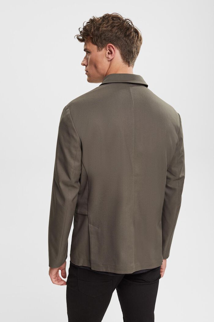 Made of recycled material: breathable tailored jacket, DARK KHAKI, detail image number 3