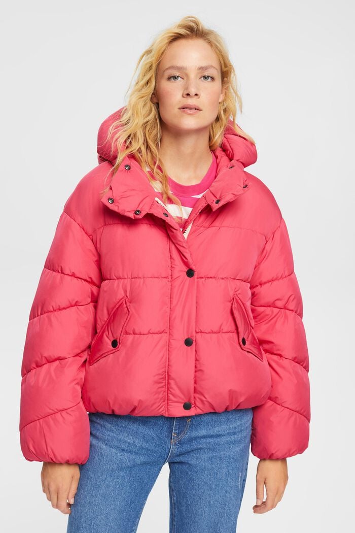 Colour block quilted jacket, PINK FUCHSIA, detail image number 1