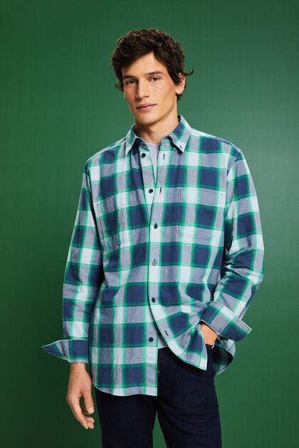 Checked Cotton Flannel Shirt