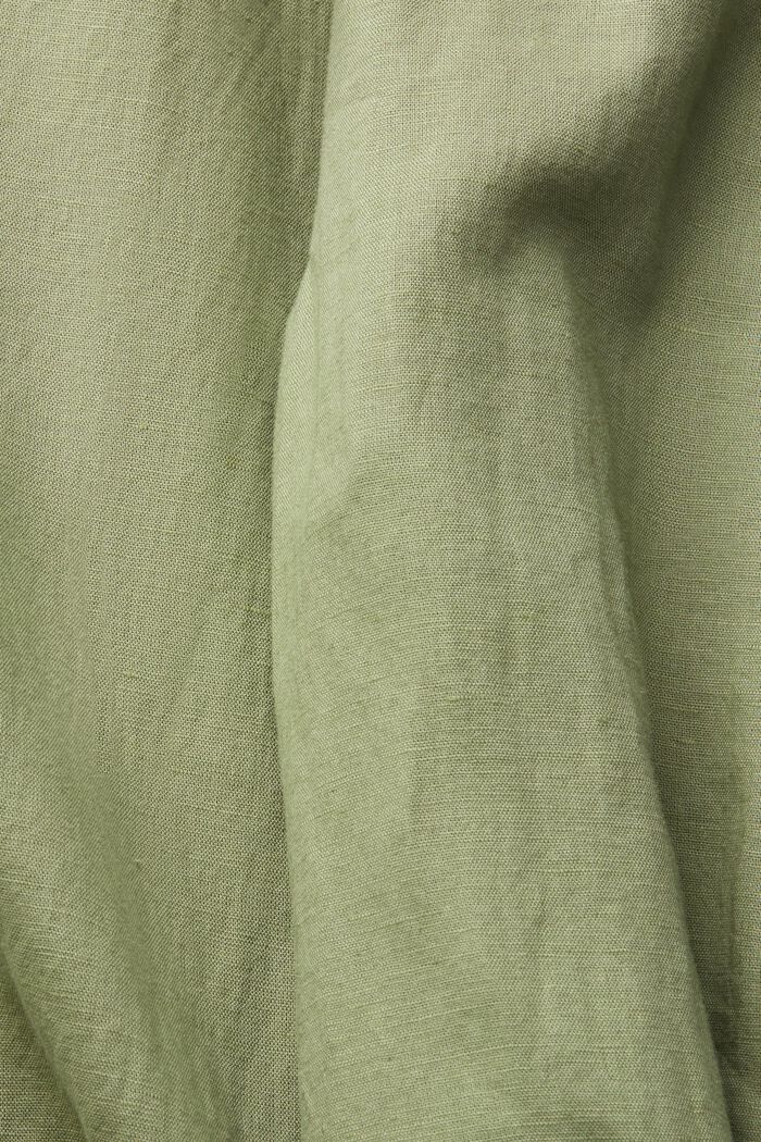 Made of blended linen: jumpsuit with a wide leg, LIGHT KHAKI, detail image number 4