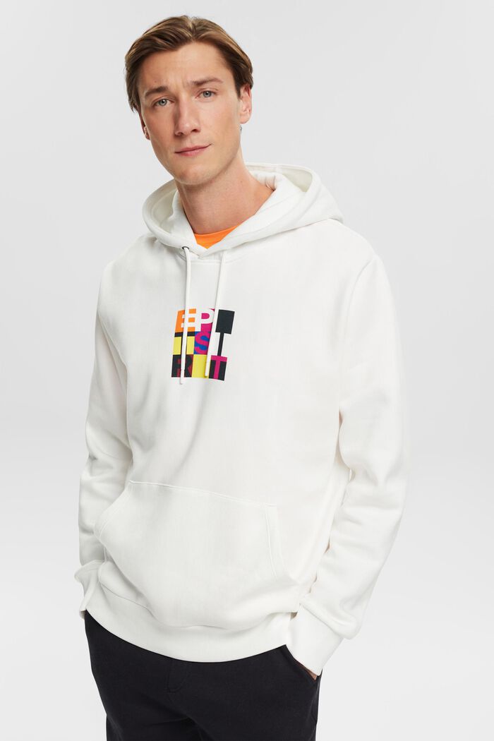 Hoodie with logo print, OFF WHITE, detail image number 0