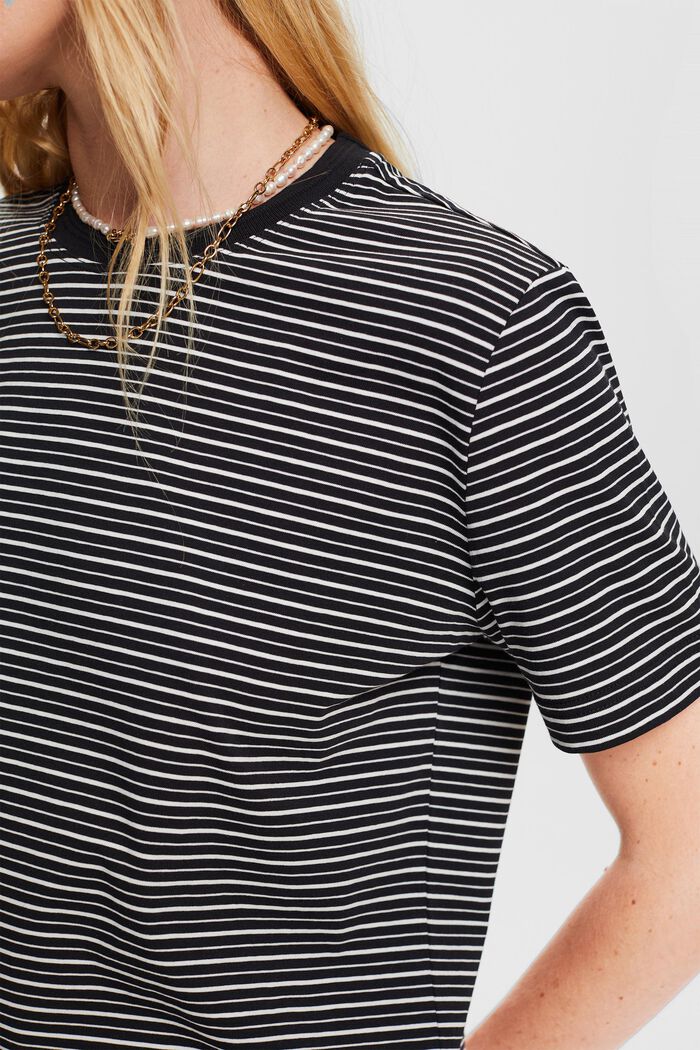 Striped T-shirt, 100% cotton, BLACK, detail image number 2