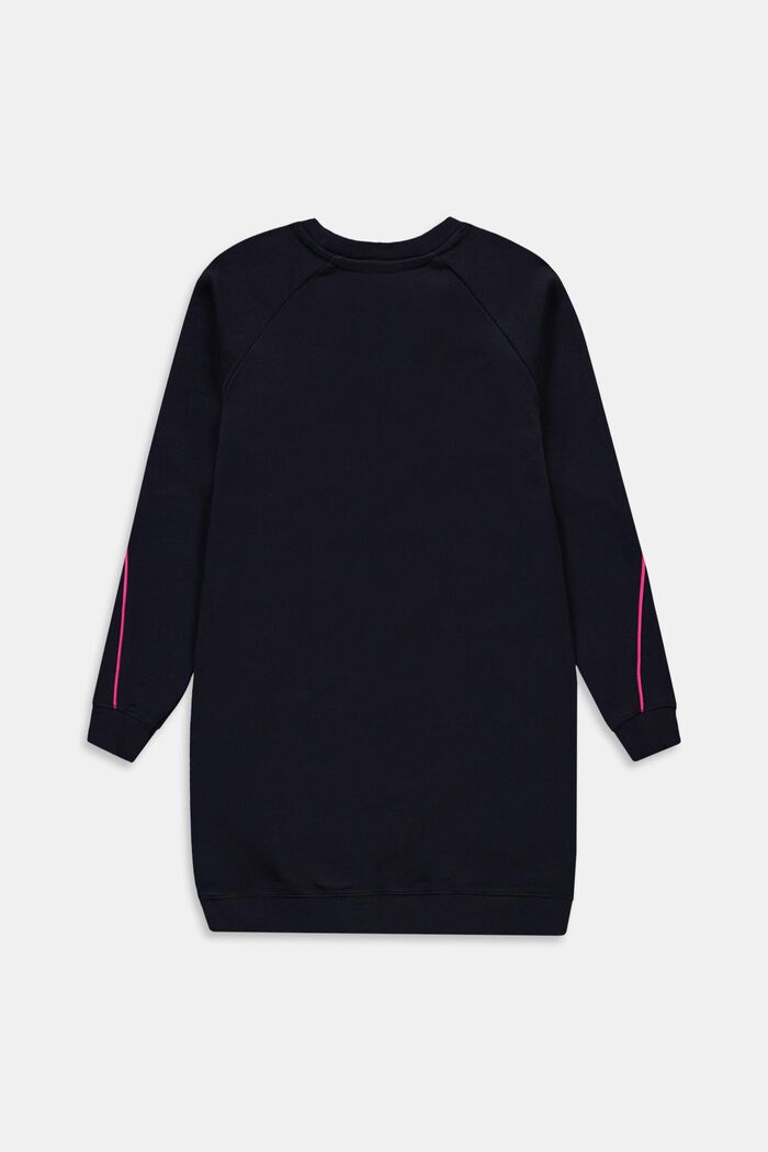 Sweatshirt dress with a logo print, NAVY, detail image number 1