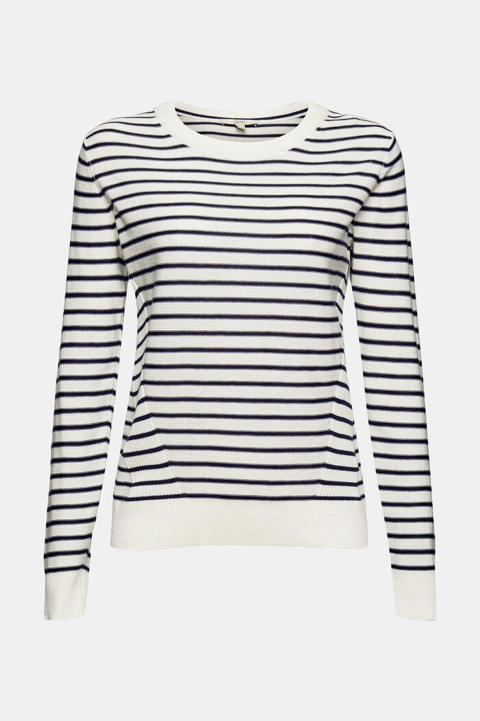 Jumper with stripes, 100% cotton