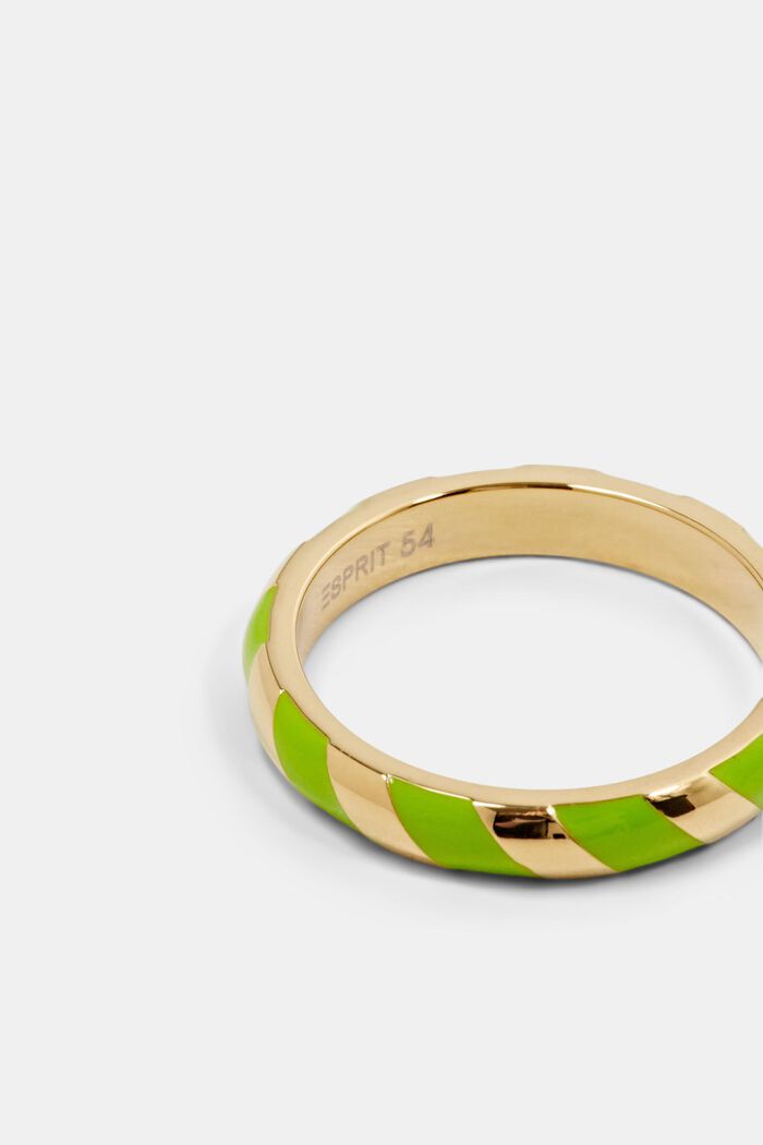 Two-Tone Stainless Steel Ring, LIGHT GREEN, detail image number 2