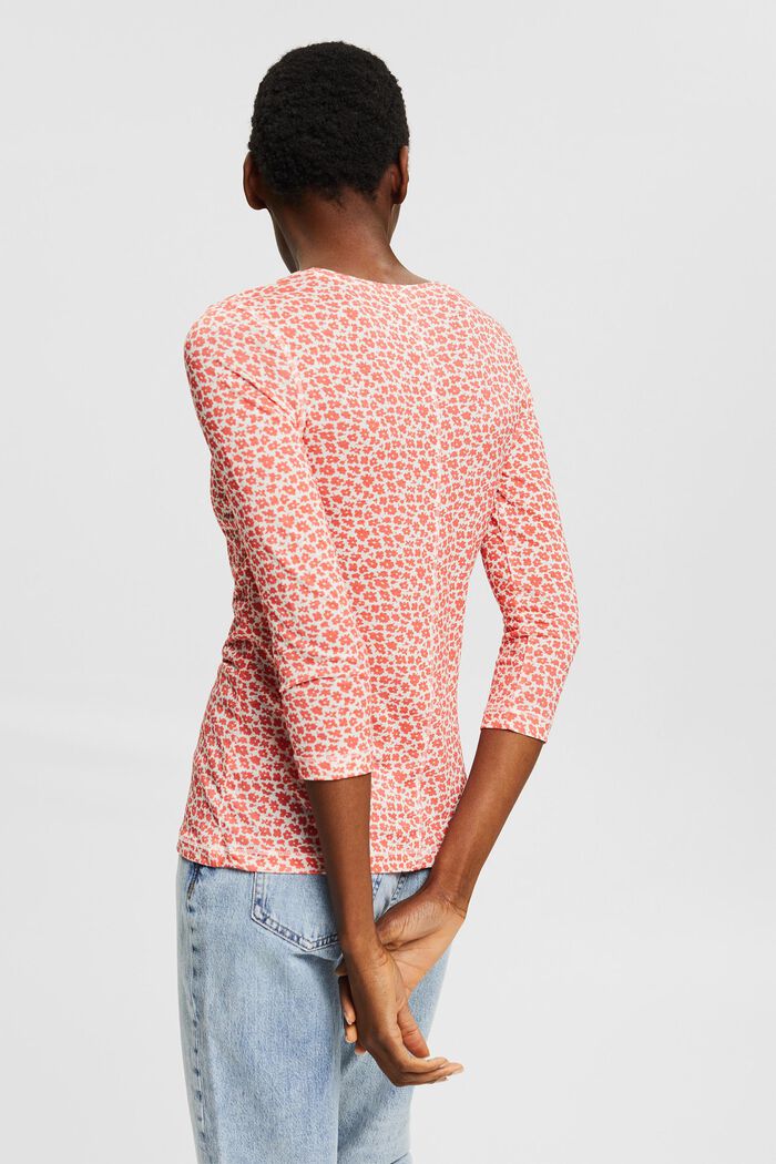 Patterned long sleeve top with TENCEL™, CORAL, detail image number 3