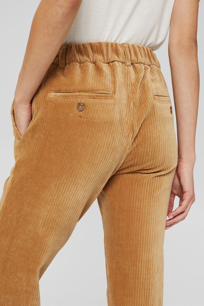 Corduroy trousers with added stretch for comfort, CAMEL, detail image number 2