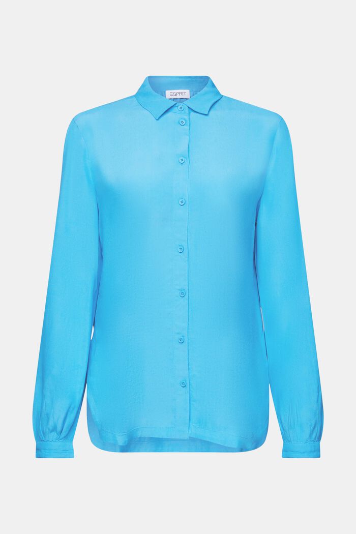 Crêpe Shirt Blouse, BLUE, detail image number 7