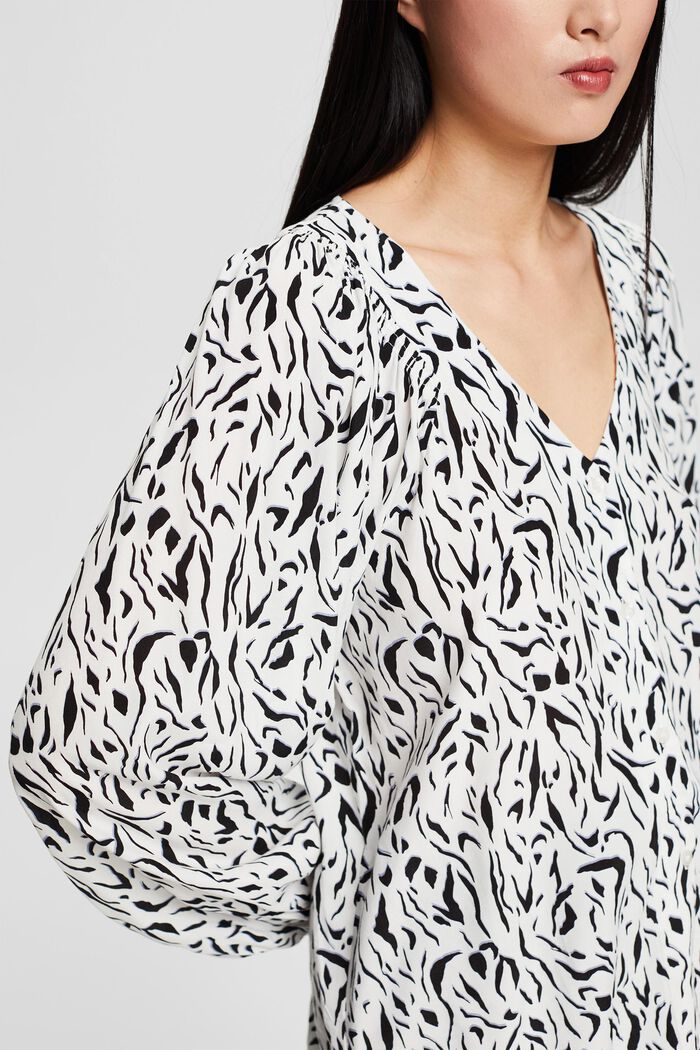 Print blouse with LENZING™ ECOVERO™, OFF WHITE, detail image number 2