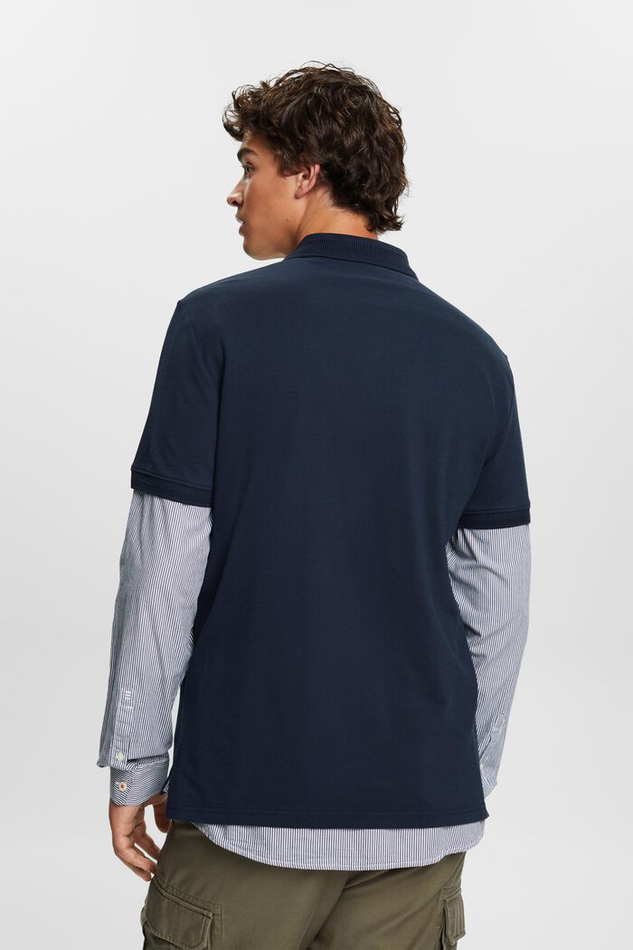 Pima Cotton Piqué Polo Shirt, NAVY, detail image number 4
