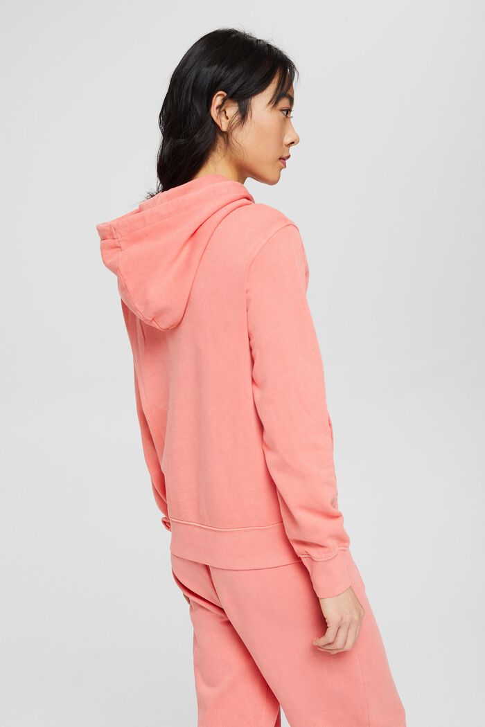Hoodie with contrasting colour drawstring ties, CORAL, detail image number 3