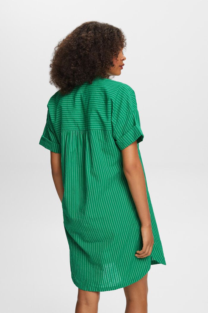 Striped Mini Shirt Dress, DARK GREEN, detail image number 3