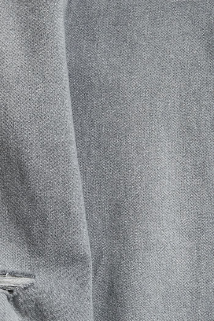 Denim in a distressed look, GREY LIGHT WASHED, detail image number 4
