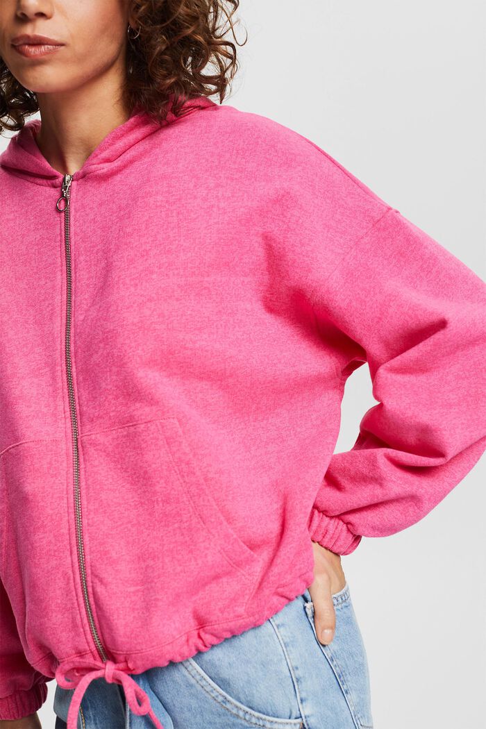 Zip-through hoodie with drawstring, PINK FUCHSIA, detail image number 5