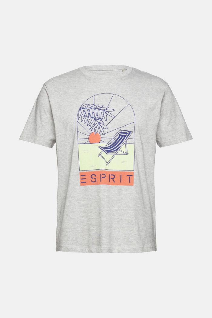 Jersey T-shirt with a print, LIGHT GREY, overview