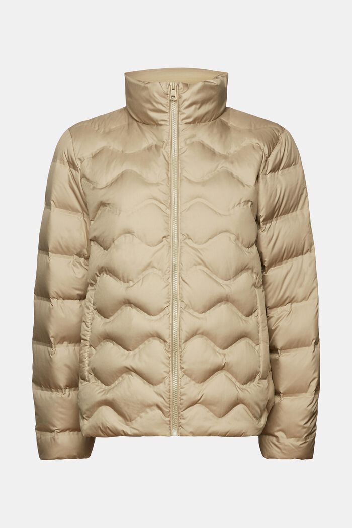Recycled: quilted puffer jacket, KHAKI BEIGE, detail image number 6