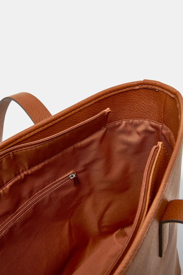 Faux Leather Shoulder Bag, RUST BROWN, detail image number 3