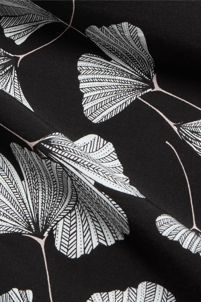 Nightshirt with a gingko print, LENZING™ ECOVERO™, BLACK, detail image number 4