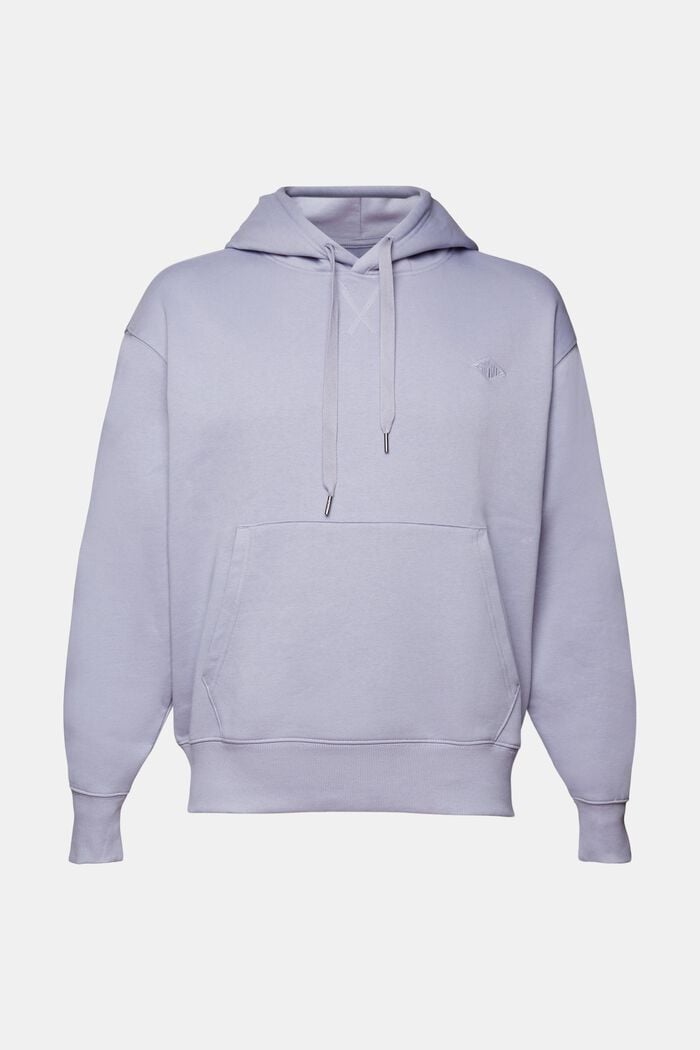 Sweatshirt hoodie with logo stitching, LIGHT BLUE LAVENDER, detail image number 5