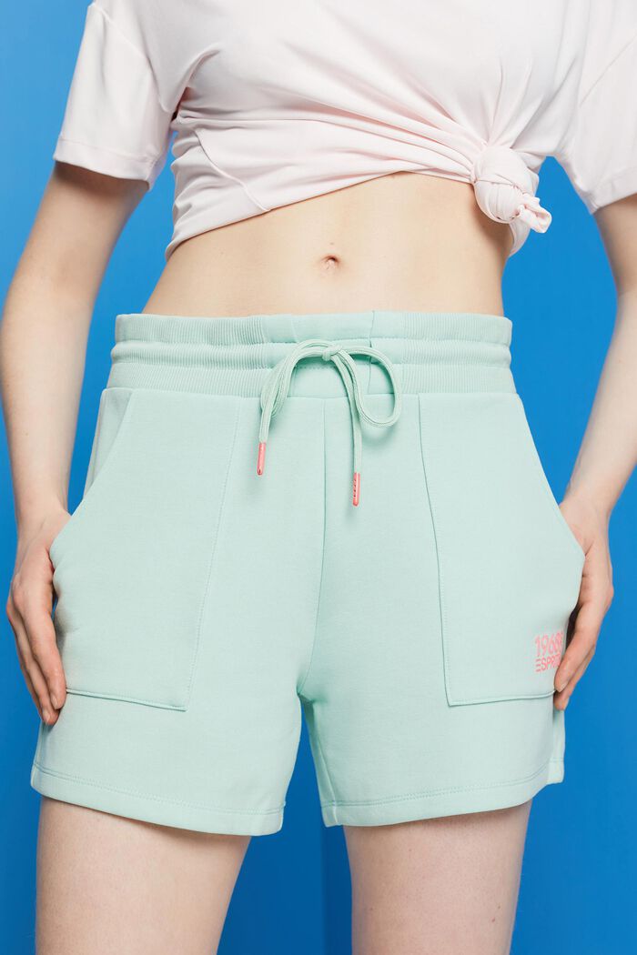Recycled: sports sweat shorts, LIGHT AQUA GREEN, detail image number 2