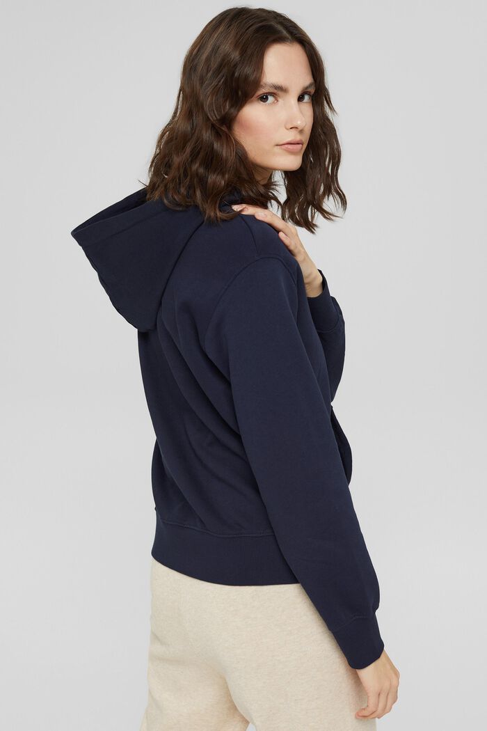 Hoodie with contrasting colour drawstring ties, NAVY, detail image number 3