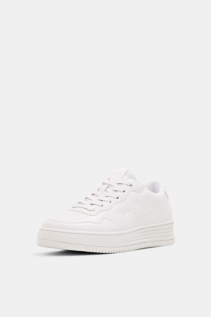 Platform sole trainers, WHITE, detail image number 2