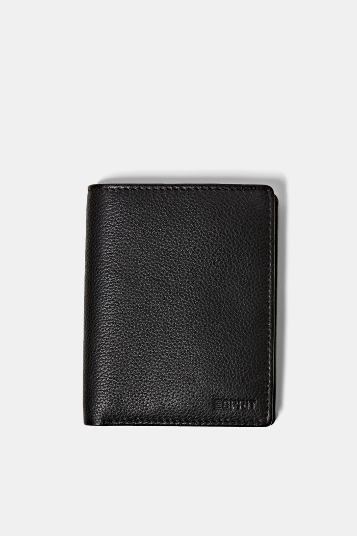 Leather wallet, BLACK, overview