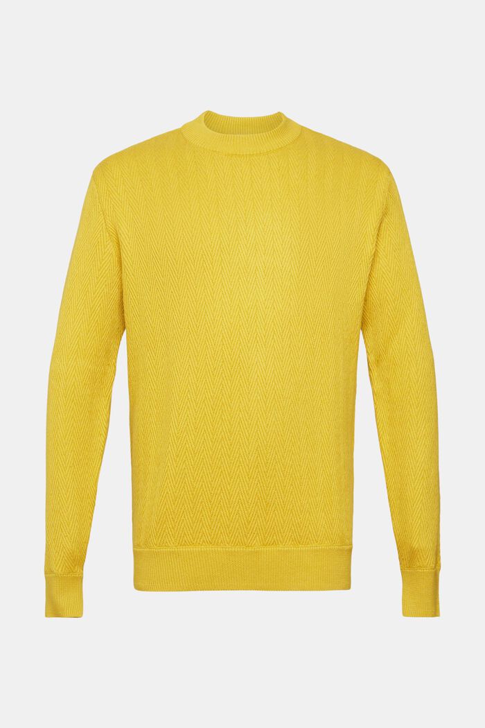 Jumper with herringbone pattern, DUSTY YELLOW, detail image number 6