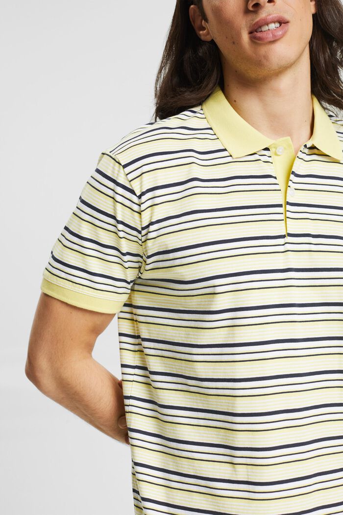 Polo shirt with a multi-colour stripe pattern, YELLOW, detail image number 1