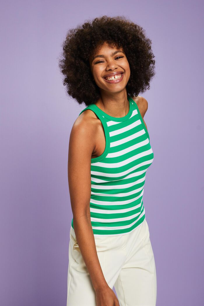 Striped Tank Top, GREEN, detail image number 0