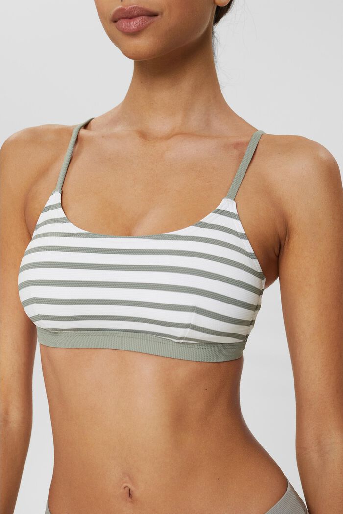 Recycled: padded crop top, LIGHT KHAKI, detail image number 0