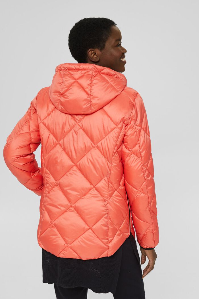 Recycled: Quilted jacket with an adjustable hood, CORAL, detail image number 3