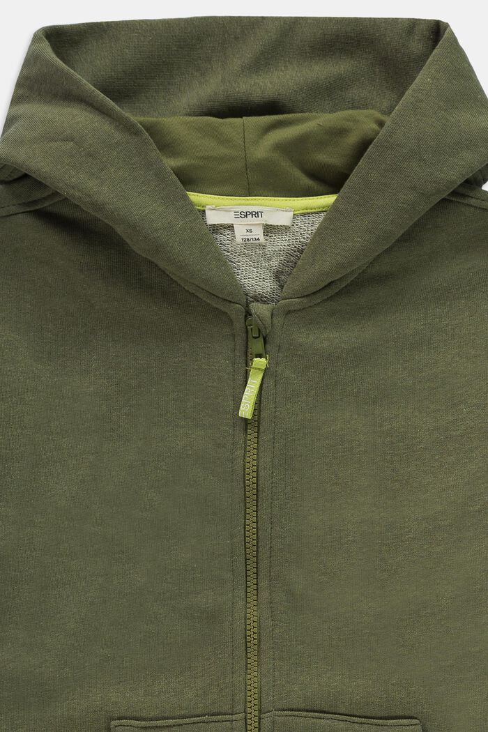 hooded sweatshirt jacket, OLIVE, detail image number 2