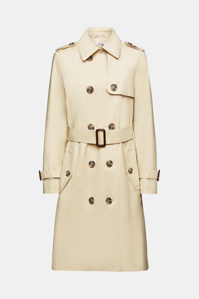 Belted Double-Breasted Trench Coat, SAND, detail image number 6