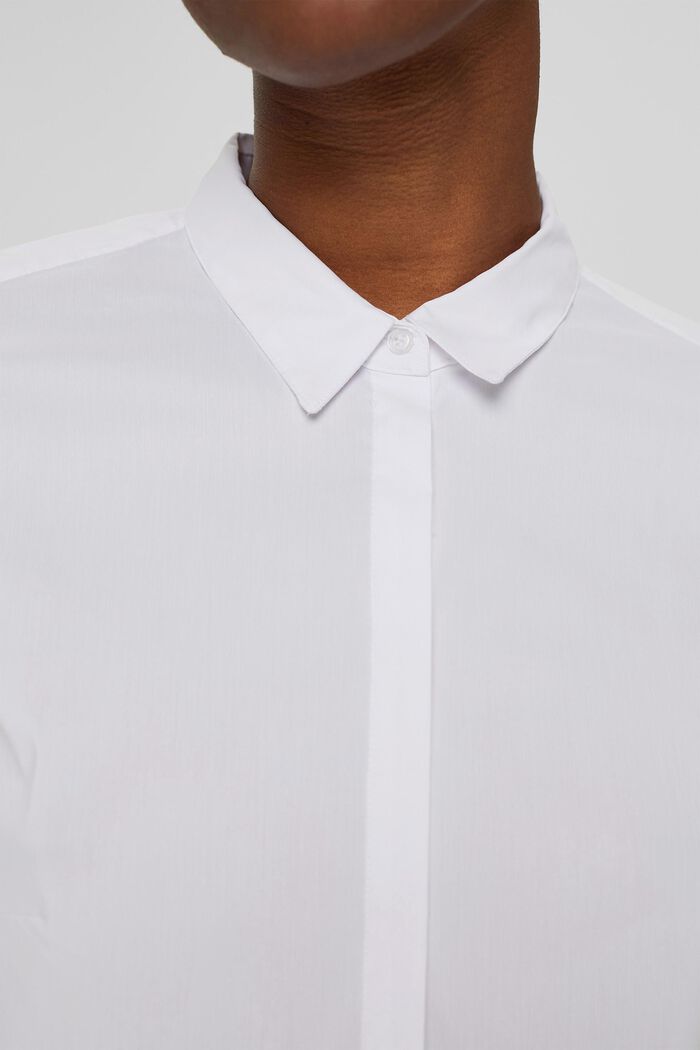 Fitted stretch shirt blouse, WHITE, detail image number 2