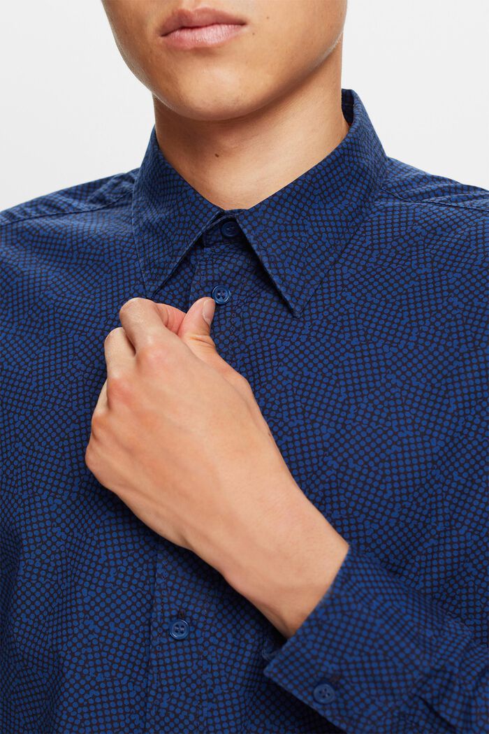 Patterned shirt, 100% cotton, NAVY, detail image number 2