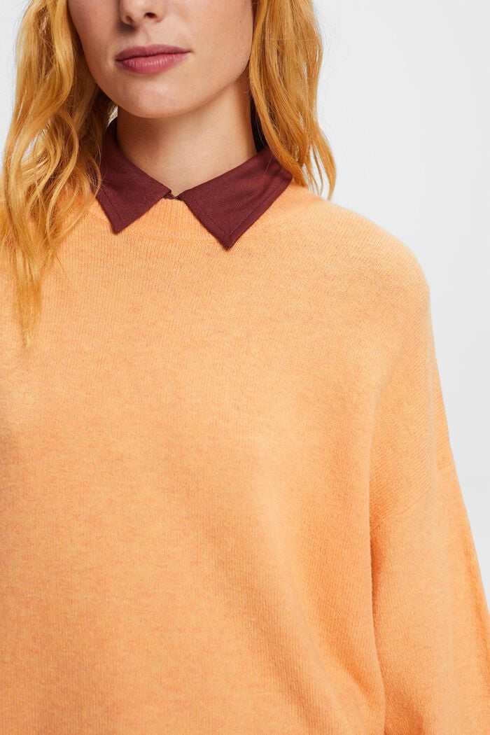 Wool Blend Crewneck Sweater, PEACH, detail image number 1